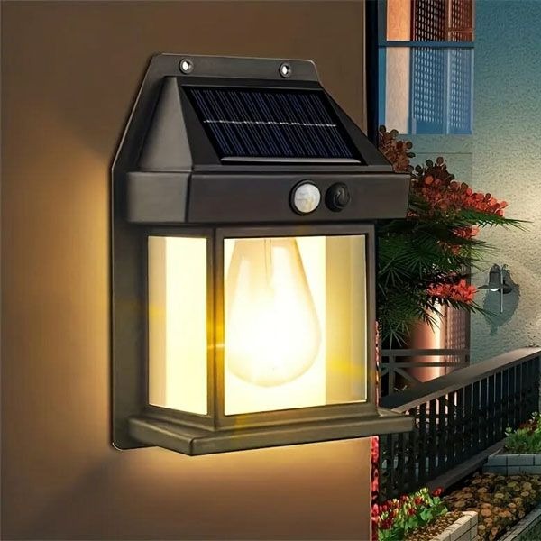 Solar Sensor Light – Tungsten Filament Outdoor Wall Lamp with Waterproof & Intelligent Motion Sensor
